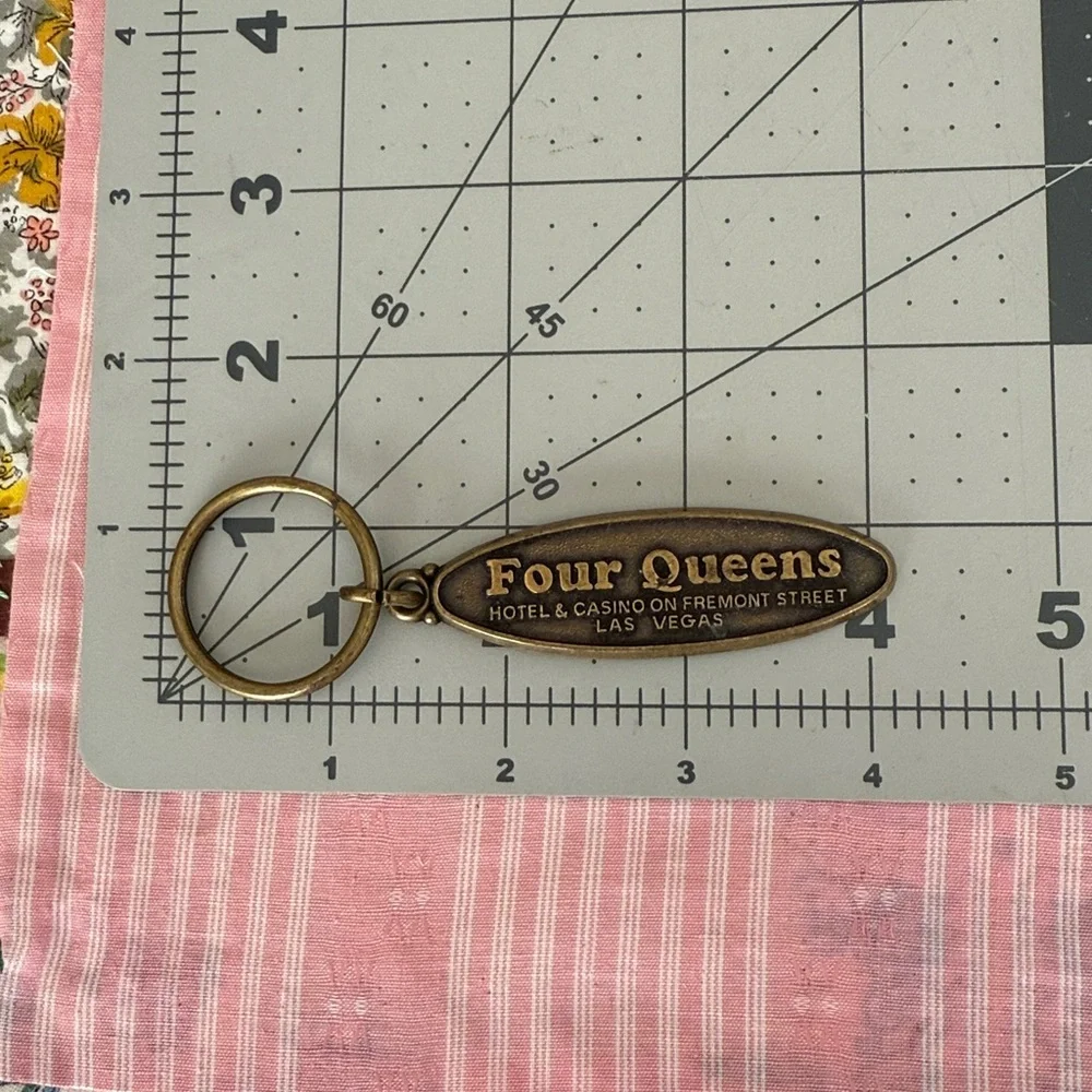 Vintage Four Queens Las Vegas Hotel & Casino Brass Keychain – Fremont Street